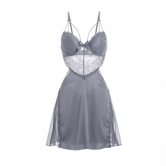 Serene Hour Satin & Lace Chemise Set