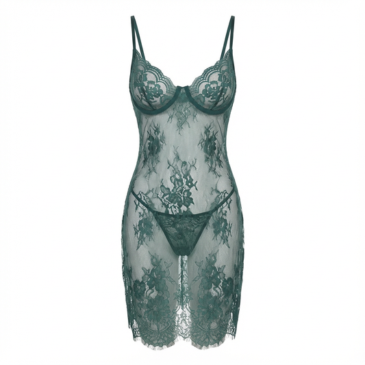 Emerald Lace Chemise