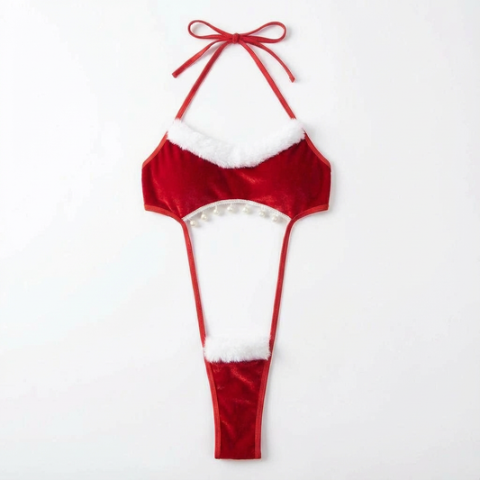 Crimson Festive Halter Set