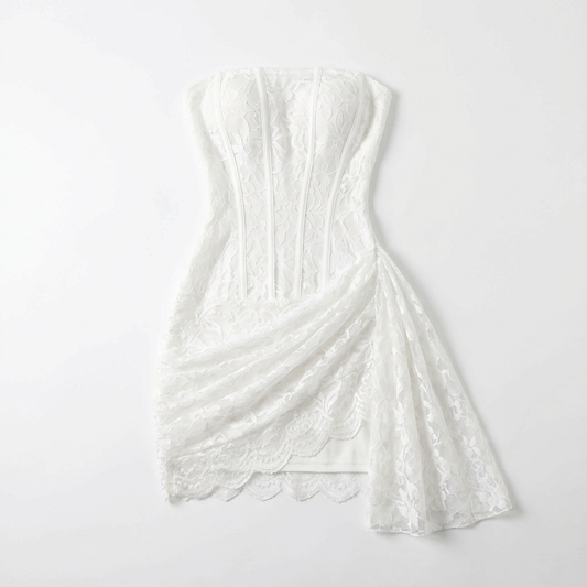 Seraphina Lace Corset Mini: Structured Elegance & Ethereal Drape